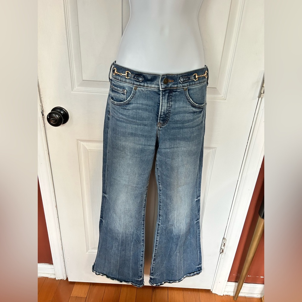 Express 70s Flare Mid Rise with Horse-bit Accent  Size 0 Reg NWOT
